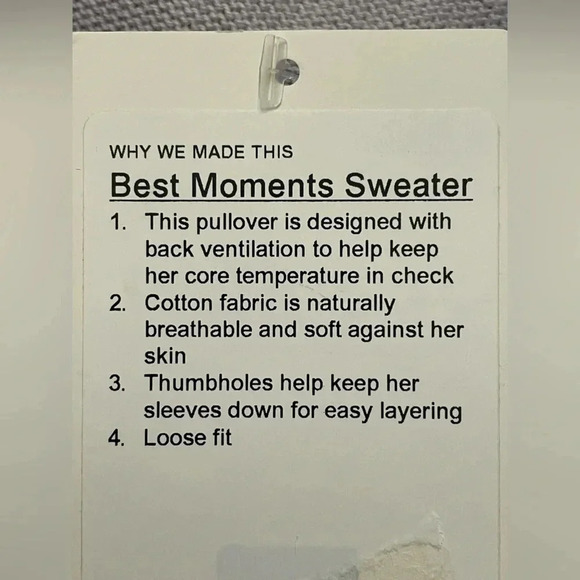 Lululemon kids (ivivva brand) Light lavender sweater NWT Size 14 - Picture 6 of 8